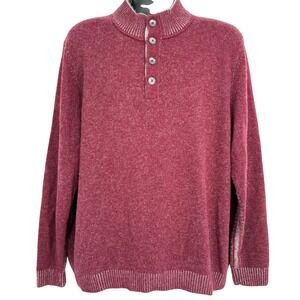 Tommy Bahama Mens XL Sweater Cashmere‎ Soft Sands Plaited Burgundy Luxury Soft